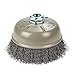Forney 72860 Wire Cup Brush, Industrial Pro Coarse Crimped with 5/8-Inch-11 Threaded Arbor, 5-Inch-by-.012-Inch