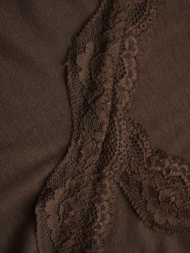 CIDER Lace Long Sleeve Tops for Women V Neck Trim Ruched Detail Slim Fit Blouse Solid Basic Tee Casual Top4