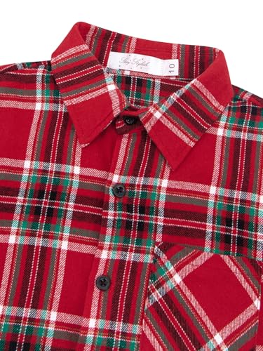 Image of Yoimira Boys Flannel Shirts Kids Long Sleeve Plaid Tops Casual Button Down Shirt Western Plaid Jacket