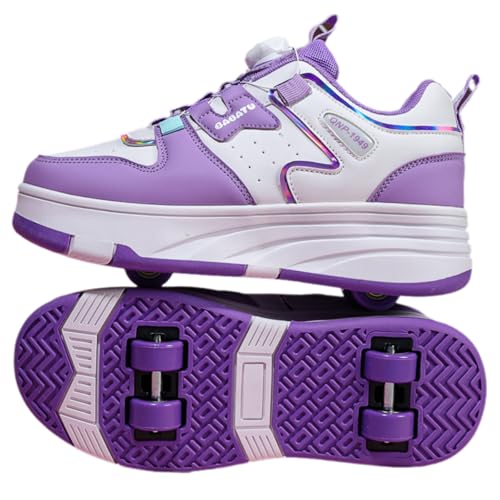 Leichtrit Zapatillas Deportivas con Ruedas para niños,Zapatos con Ruedas para niñas,Zapatillas con Ruedas,Zapatos con Ruedas Unisex niños,Retráctil,para Niños y Niña,para Pascua Cumpleaños,Navidad