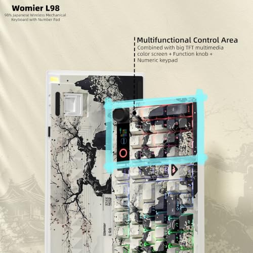 Image of Womier Wireless Mechanical Keyboard with Number Pad, Thocky Keyboard-L98