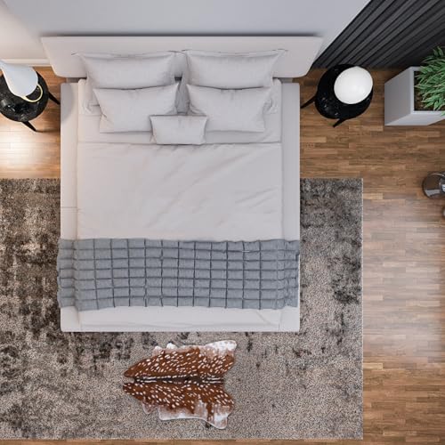 Alfombra para dormitorio y estudio acogedor con textura suave HONMEET 7