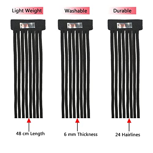 Image of Grandbiker Polyester Universal Design Predator Dreadlocks /Add-On Hair Attachment for Rider Helmet, Black and Neon 6 mm predator with 24 hair length ( Helmet not incluted)