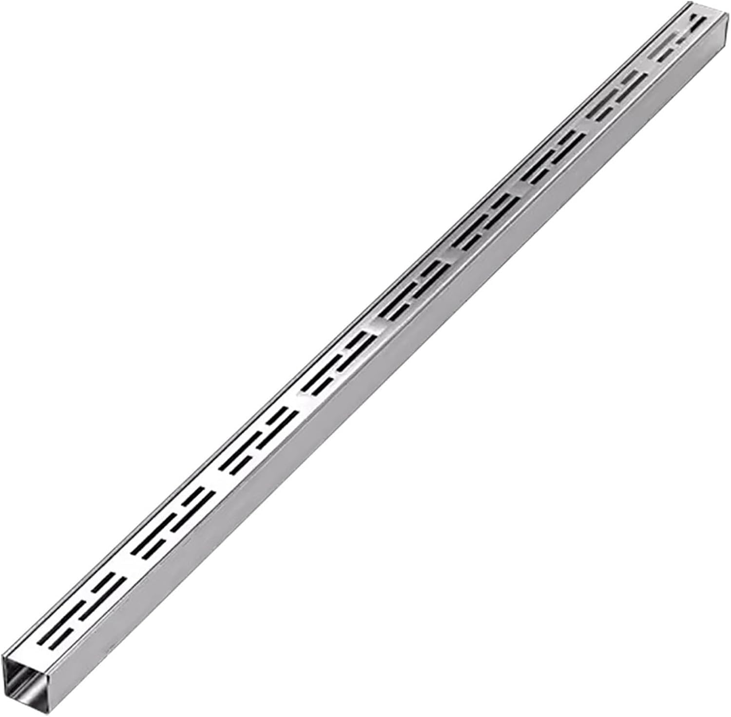 Zestaw odpływowy Slim Channel – odpływ ze stali nierdzewnej do rynn ogrodowych, zarządzania wodą deszczową, 3,5 x 3 cm (1,4 x 1,2 cala) - trwałe rozwiązanie do drenażu podziemnego z metalową kratką