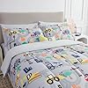 Mooreeke Kids Full Comforter Sets for Boys 8 Pieces Excavator Grey Bedding Set for Teens Soft Microfiber Kids Bed in A Bag with Comforter, Sheet Set, Shams and Decorative Toy Pillow All Season #1