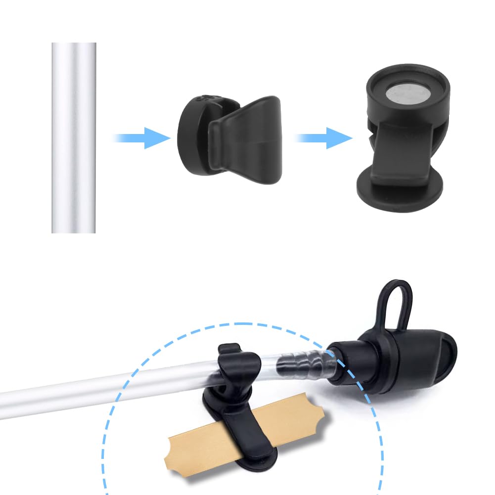 Hemousy Trinkschlauch Clip Für Rucksack - 360° Drehbarer Schnellspanner Für Wasserblasen