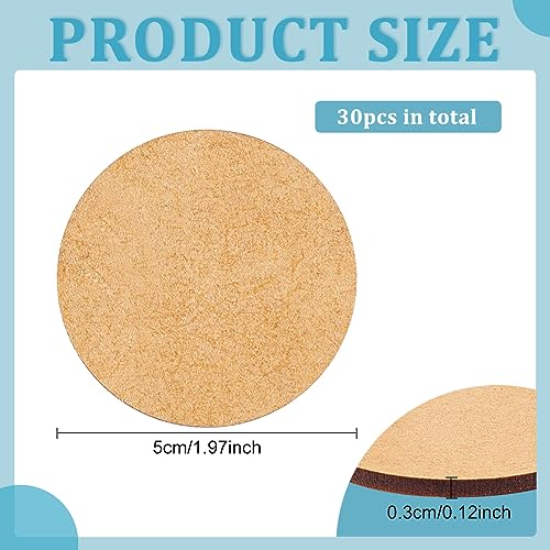 FINGERINSPIRE 30 Pcs Wooden Slices Discs 5cm Round MDF Bases for DIY Miniatures Circle Wood Sheet Unfinished Wood Pieces for DIY Keychain Painting Craft Round Slices for Halloween Christmas Decor - Image 2