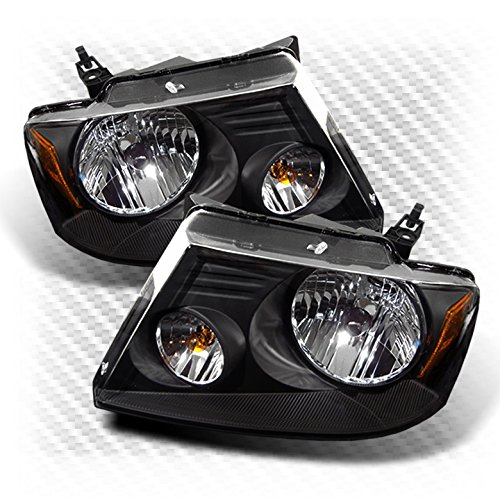Xtune for 2004-2008 F150/LOBO, 2006-2008 Mark LT Black Headlights Assembly Direct Fit LH+RH Pair Left+Right/2005 2006 2007