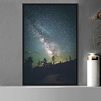 Framed Canvas Sky of Stars Astronomy & Space Dark Dramatic Modern Photography Stars - 16x24 inches