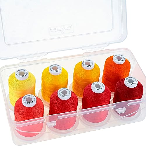 Image of New brothread 100% Mercerized Cotton Threads with Box - 8xSunrise
