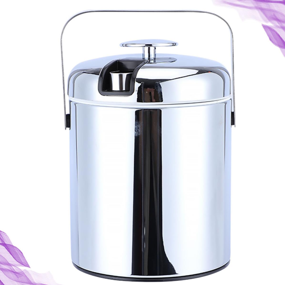Secchiello Argento in Acciaio 1, 3 Ghiaccio Portatile Inox