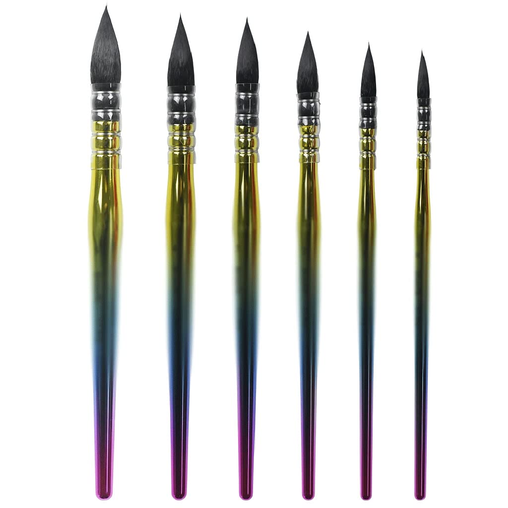 DUYHBAWRS 1 Set of Watercolor Brushes with Wooden Handles