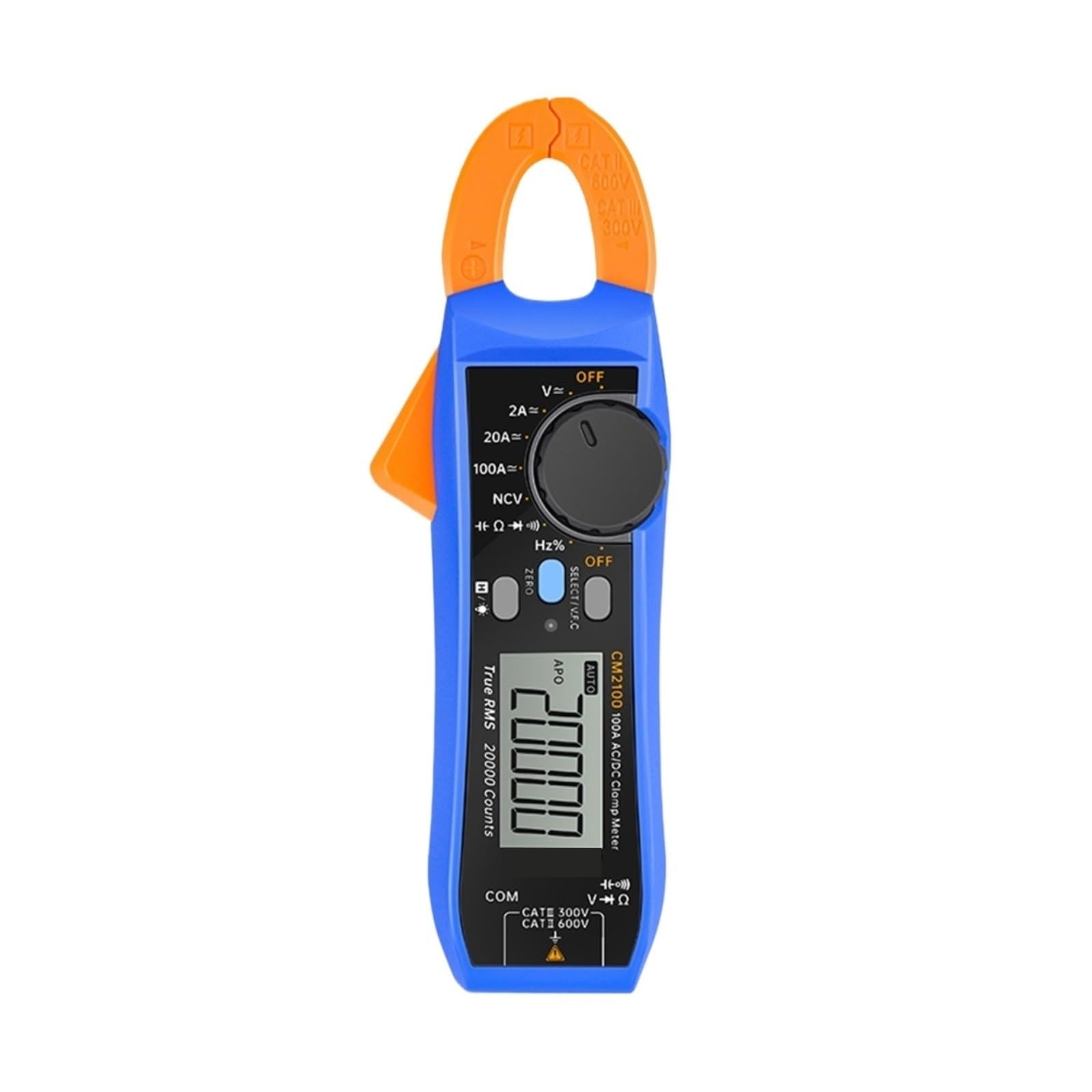 Pinza amperimétrica digital, Multímetro Digital CM2100 CM2100B Alta Precisión 20000 Recuentos AC/DC Probador De Pinza Corriente Valores Eficaces Verdaderos Diodo VFC Amperímetro Portátil(CM2100)