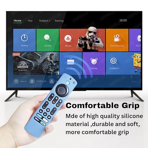 Image of SHOPOFLUX Silicone Tv Remote Cover Compatible with Amazon Basics Smart LED TV Remote Protective Cover (Sky Blue)