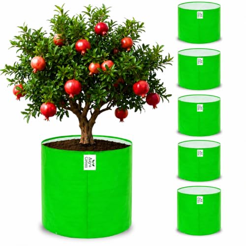 Image of Grow Bag UV Protected 260 GSM | HDPE Grow Bags for Plants | Heavy Duty Green Garden Plant Grow Bag with Drainage Holes | Reusable Vegetable Grow Bag for Terrace Gardening (6, 18X18 INCH)