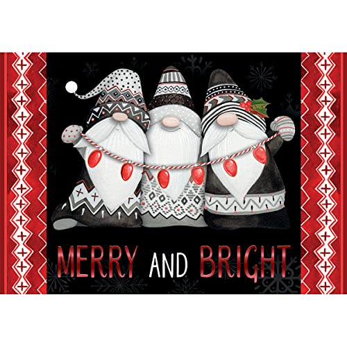 Petites cartes de Noël Lang Merry & Bright Gnomes à suspendre au sapin ou glisser dans vos cadeaux