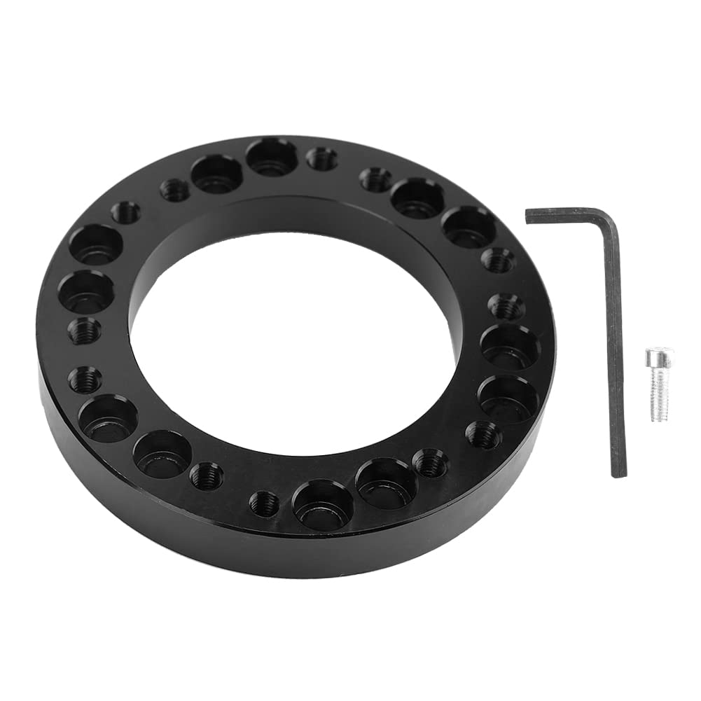 EBTOOLS Lenkradabstandshalter Aluminiumlegierung Schwarz 12,5 Mm Universal Auto Lenkradnabe Racing Abstandshalter Pad Adapter Kit Lenkradadapter Abstandshalter