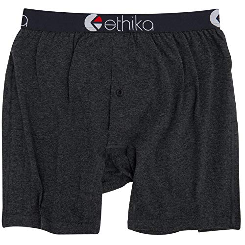 Ethika Mens Alternate Boxer Brief | *Solids* Heather Black Grey