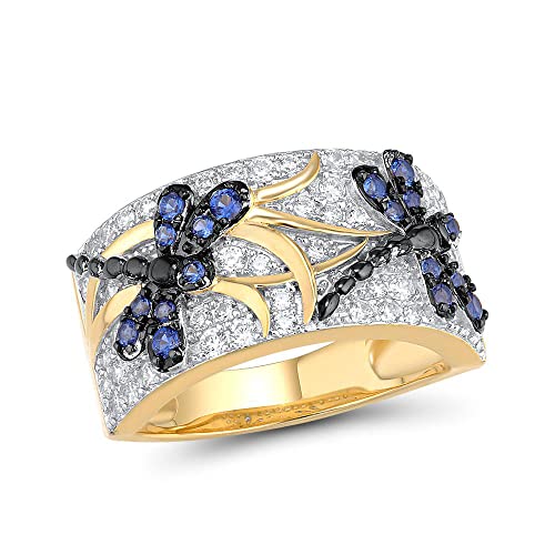 Bague en argent 925 avec spinelles bleus scintillants EKSED