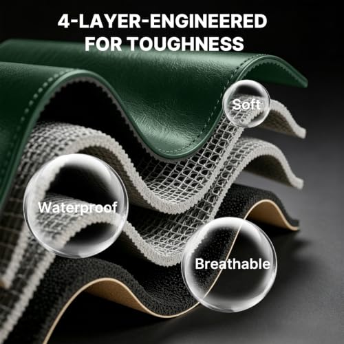 Image of Front Set Car Seat Covers for Jeep Compass 2007-2026, Waterproof Stain-Resistant Seat Cover, Premium Nappa Leather Seat Protectors with Storage Pockets(Luxury 2 Seats /Black&Green)