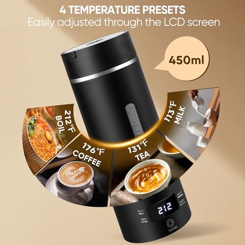 Tetera Eléctrica Portátil 450ml Acero Inoxidable 316 miniatura 4