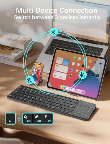 Image of Nillkin Foldable Bluetooth Keyboard, Portable Wireless Design (Black)