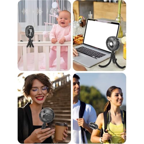 Image of STARQ Octopus Fan, Flexible Multi-Arm Personal Fan with 360 Adjustable Heads, USB Rechargeable Portable Cooling Fan for Home, Office, and Travel (Colour As Per Availablity)