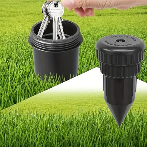 Image of Fake Sprinkler Key Hider with Storage Box, Hide A Key Cash Hider Sprinkler Head, Outdoor Key Holder for House Keys, Car Keys, Waterproof Camouflage Key Safe,Easy Push Into The Ground-1PC