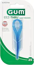 Passa Fio GUM auxilia na limpeza do aparelho, 25 unid., Gum, Azul
