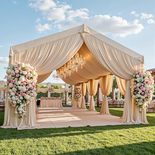 50ftx40ft Champagne Khaki Ceiling Curtain for Wedding...
