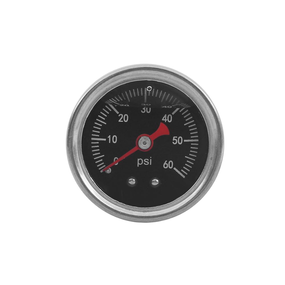 Universal einstellbarer Kraftstoffdruckregler mit Manometer 0-60psi 0-100psi schwarz(0-60psi)