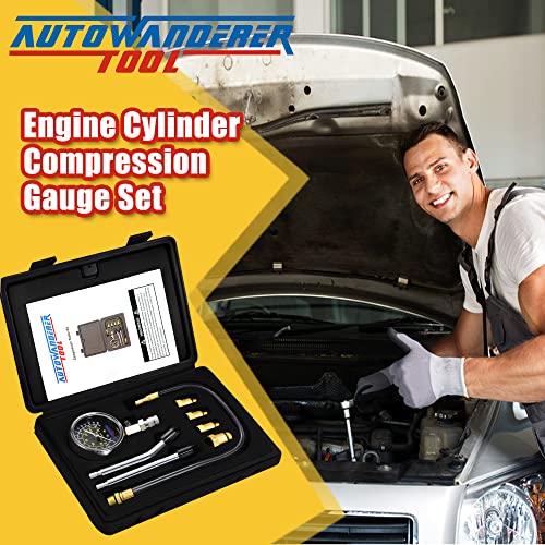 Image of AutoWandererTool 8Pcs Compression Tester with Adapter for Petrol Gas Engine