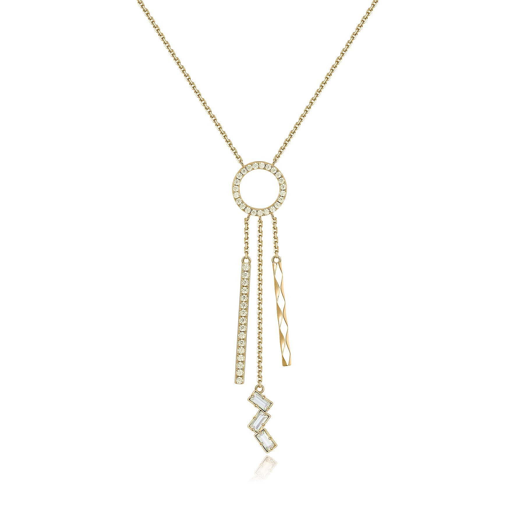 Collana Brosway Donna Collezione Calliope - Ottone Rodiato Oro Con Cristalli Swarovski E Zirconi, Lunga 45 Cm