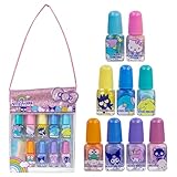 Hello Kitty and Friends - Townley Girl Non-Toxic, Water-Based Peel-Off Nail Polish Set with Glittery, Shimmery, and Opaque Colors in PVC Bag, for Girls, Kids Ages 3+, Perfect for Parties, 9 Pcs
