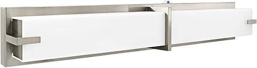 LUXRITE Luces LED de tocador de 24 pulgadas de níquel cepillado para baño, 3CCT seleccionables, 3000K, 4000K, 5000K, barra de luz moderna sobre