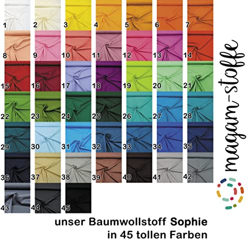 MAGAM-Stoffe Sophie Baumwollstoff Uni 100% Baumwolle Oeko-Tex Meterware 50cm (01. Weiß)