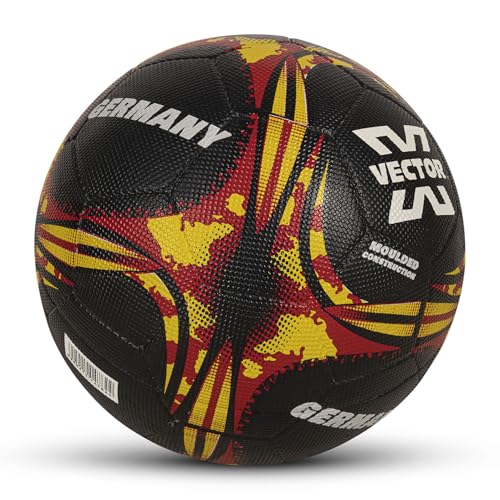 Vector X Germany Country Colour PVC Rubber Moulded Training Football with Pin Suitable for Hard Ground Soccer Ball for Adults (Color: Black, Size: 5, Pack of 1) 5 51w9Mh1tykL