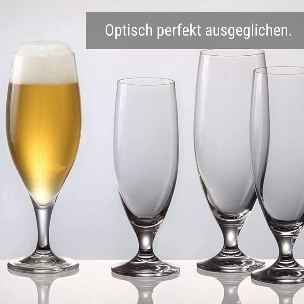 Stölzle Lausitz 0,4 l tulipan do piwa z serii Imperial I 485 ml I zestaw 6 sztuk I zgrabne szklanki do piwa I nadają się do mycia w zmywarce I szlachetne szkło kryształowe bezołowiowe I bardzo odporne na złamania I wysoka jakość