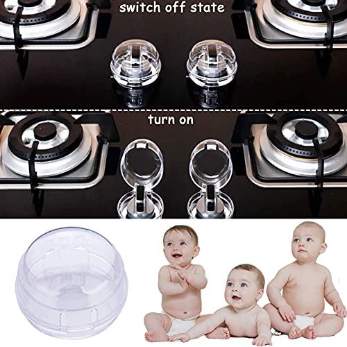 Clear Stove Knob Covers for Child Safety, 6 Pcs Child Safety Guards Baby Proof Stove Oven Locks, Gas Stoves for Kitchen, Switch Cover for Kids, Baby, Toddler - Thumbnail 7