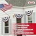 Super Tough 3'x6' Printed Poly Pleated Fan Flag Bunting | American Patriotic Banner Flag Made from a Durable Polyester Fabric with Header & Brass Grommets | Suitable Decor for Indoor & Outdoor Use