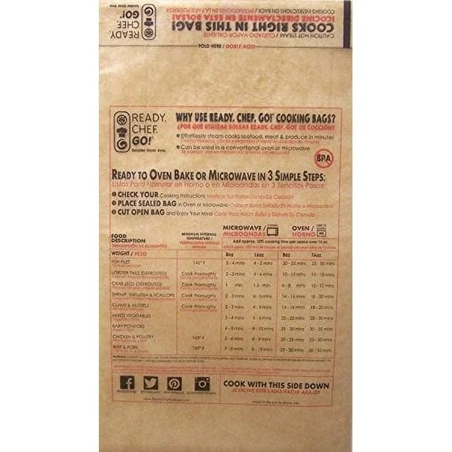 Ready.Chef.Go! Ready, Chef, Go! Seal and Cook Glassine Cooking Bags Pkg of 10 Large