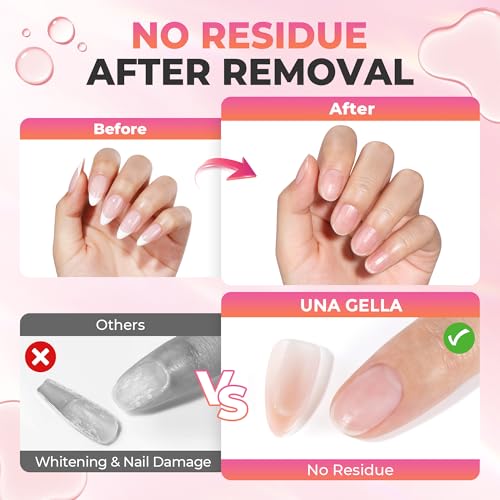 Image of UNA GELLA 20ml*2PCS Nail Glue Remover for Press on, Multi-Functional Pinpoint Glue Remover Fast Removal Gentle Non-Acetone with Crystal Sticks for Nails Polish False Acrylic Nail Tips Home DIY