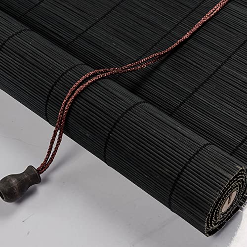 Persianas enrollables de bambú para jardín, privacidad, filtro de luz y opacas, con ventana lateral y cobertura de puerta, protección solar para exteriores (90 x 240 cm)