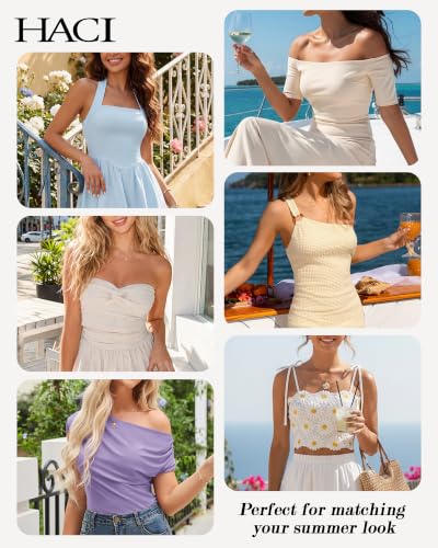 Image of HACI Strapless Bra No Underwire Padded Seamless Wireless Multi-Way Everyday Bandeau Tube Top for Women