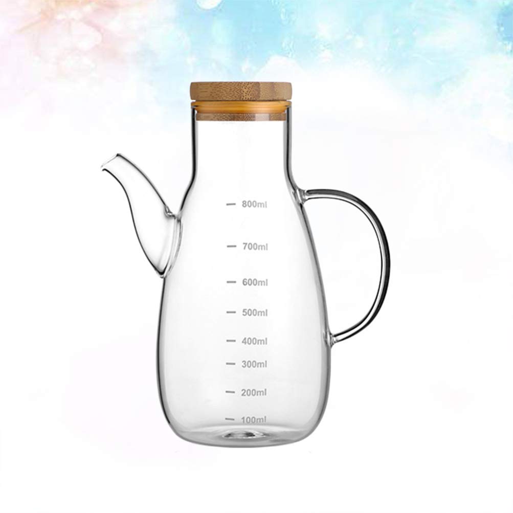 Olivenölspender aus Glas, Flasche, Öl- und Essigspender-Set, Öl-Essig-Menage mit Ausguss für Küche und Restaurant. - 500 ml (wie angezeigt 800 ml)