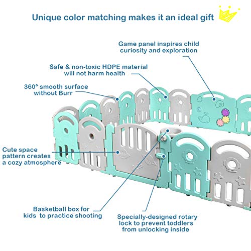 image for Costzon Baby Playpen, 20-Panel Kids Safety Yard Activity Center Playar