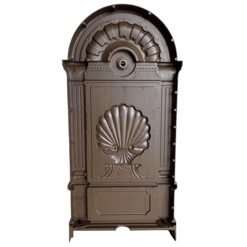 Fontaine de Jardin à Poser Source en Fonte d'Aluminium Patinée Marron avec Robinet Fonctionnel en Laiton 35x40x83cm