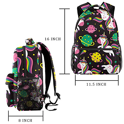 Sac à dos licorne violette grand volume résistant pour écolier - 2