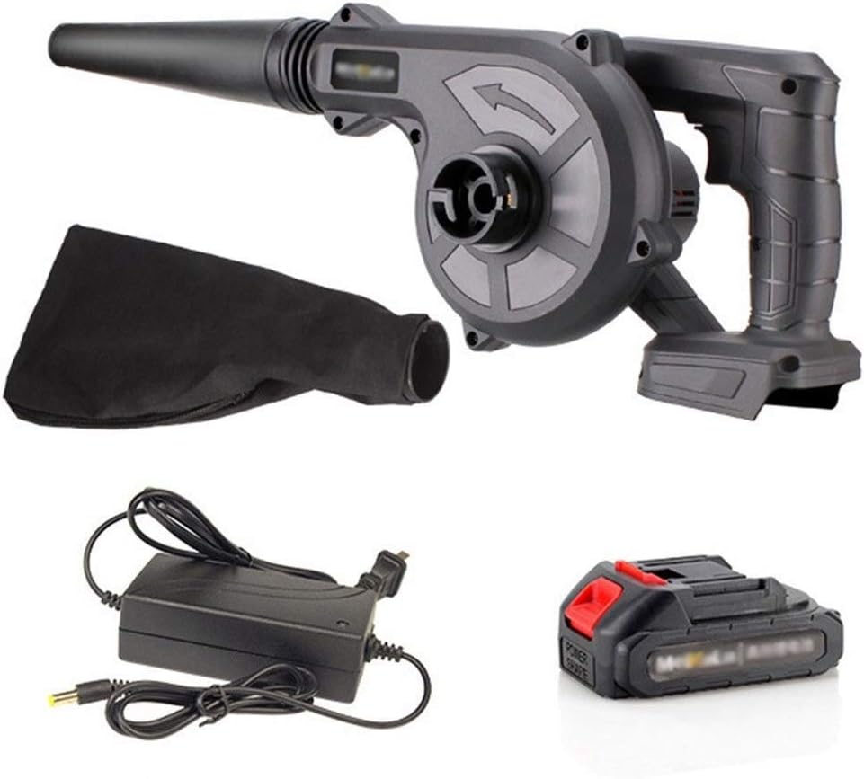 Convenient 2-in-1 Garden Blower Mini Cordless Leaf Blower and Vacuum, Stepless Speed Change, Lightweight (Color : 78000H, Size : Battery2) (78000h+kit Battery*2)