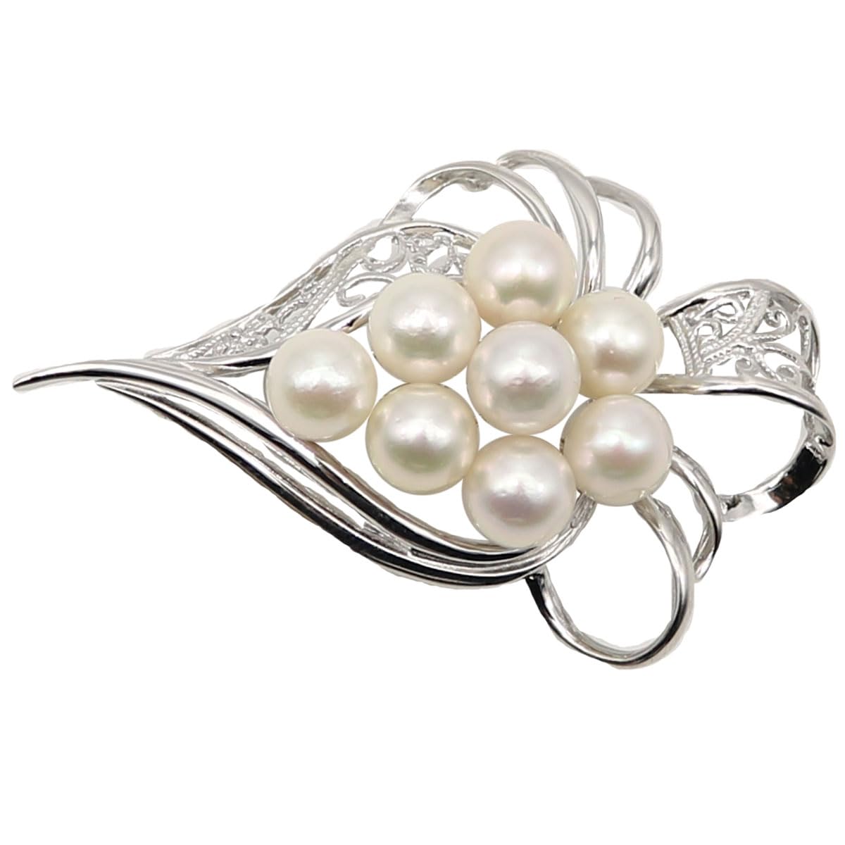 Amazon | 真珠 パール ブローチ あこや真珠 パールブローチ 7mm-7.5mm